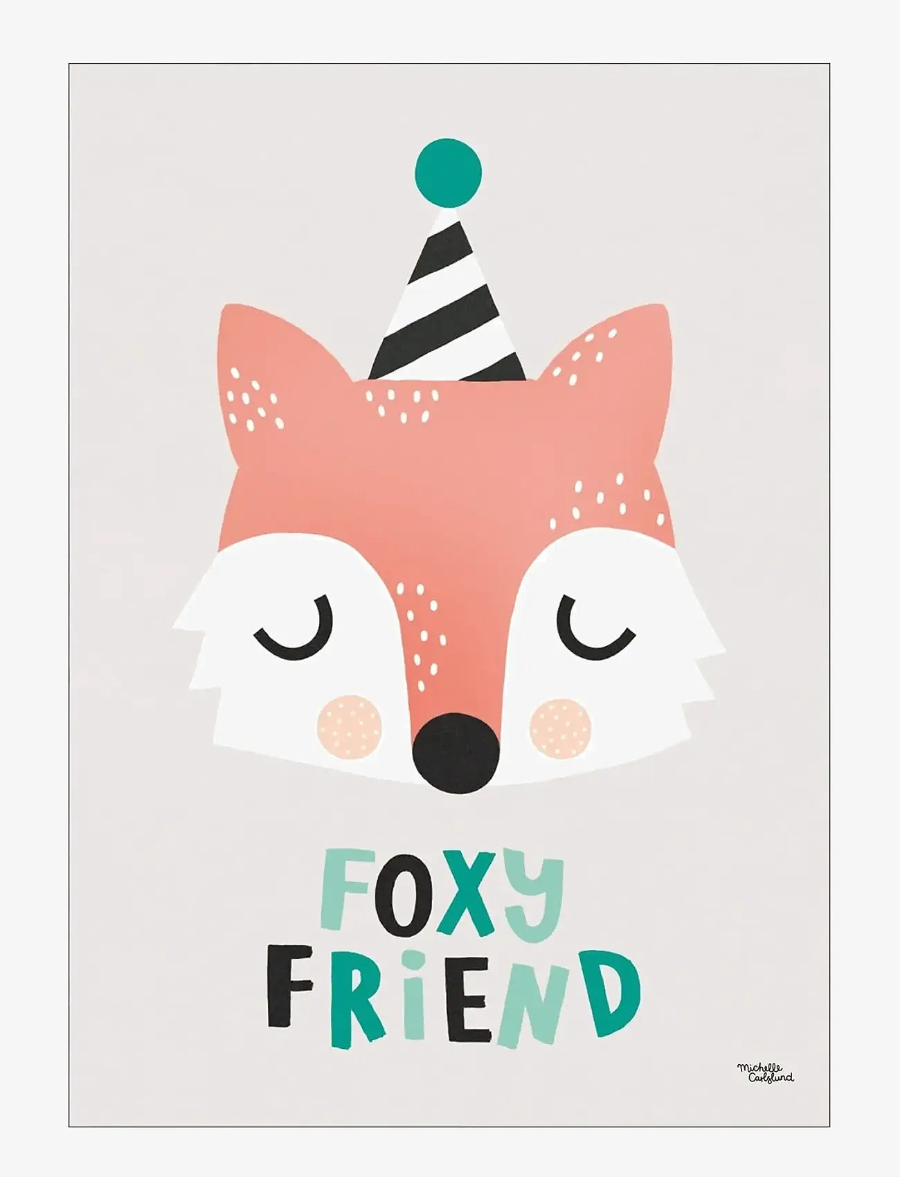 Poster & Frame - Michelle Carlslund - Kids - Foxy friend - loomad - multicolor - 1