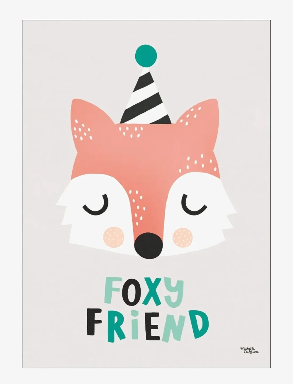 Poster & Frame - Michelle Carlslund - Kids - Foxy friend - loomad - multicolor - 1