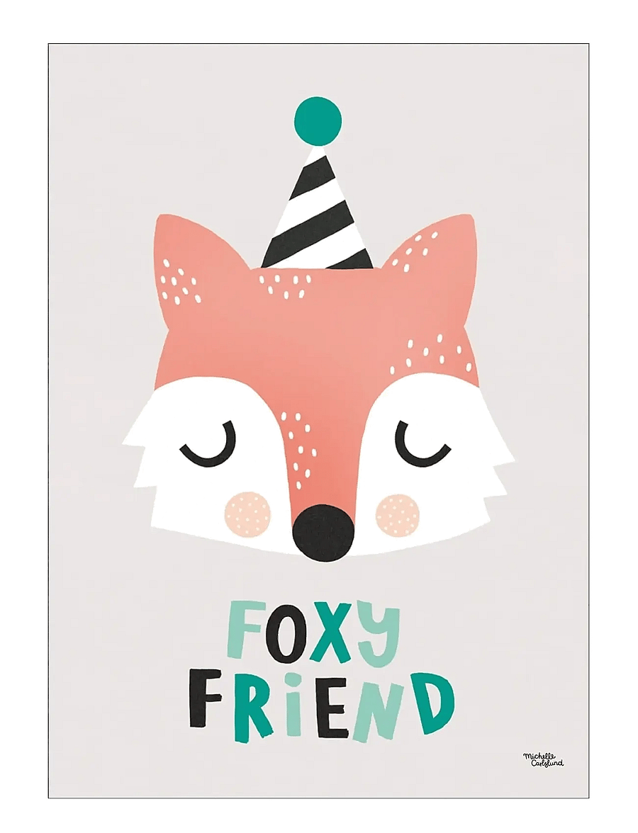 Poster & Frame - Michelle Carlslund - Kids - Foxy friend - loomad - multicolor - 1