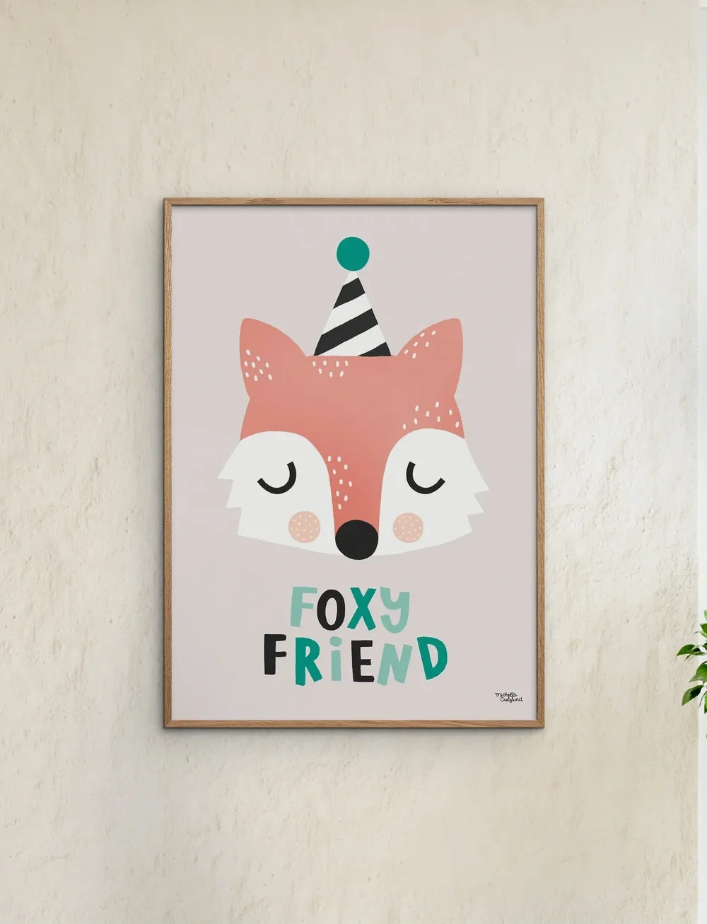 Poster & Frame - Michelle Carlslund - Kids - Foxy friend - loomad - multicolor - 0
