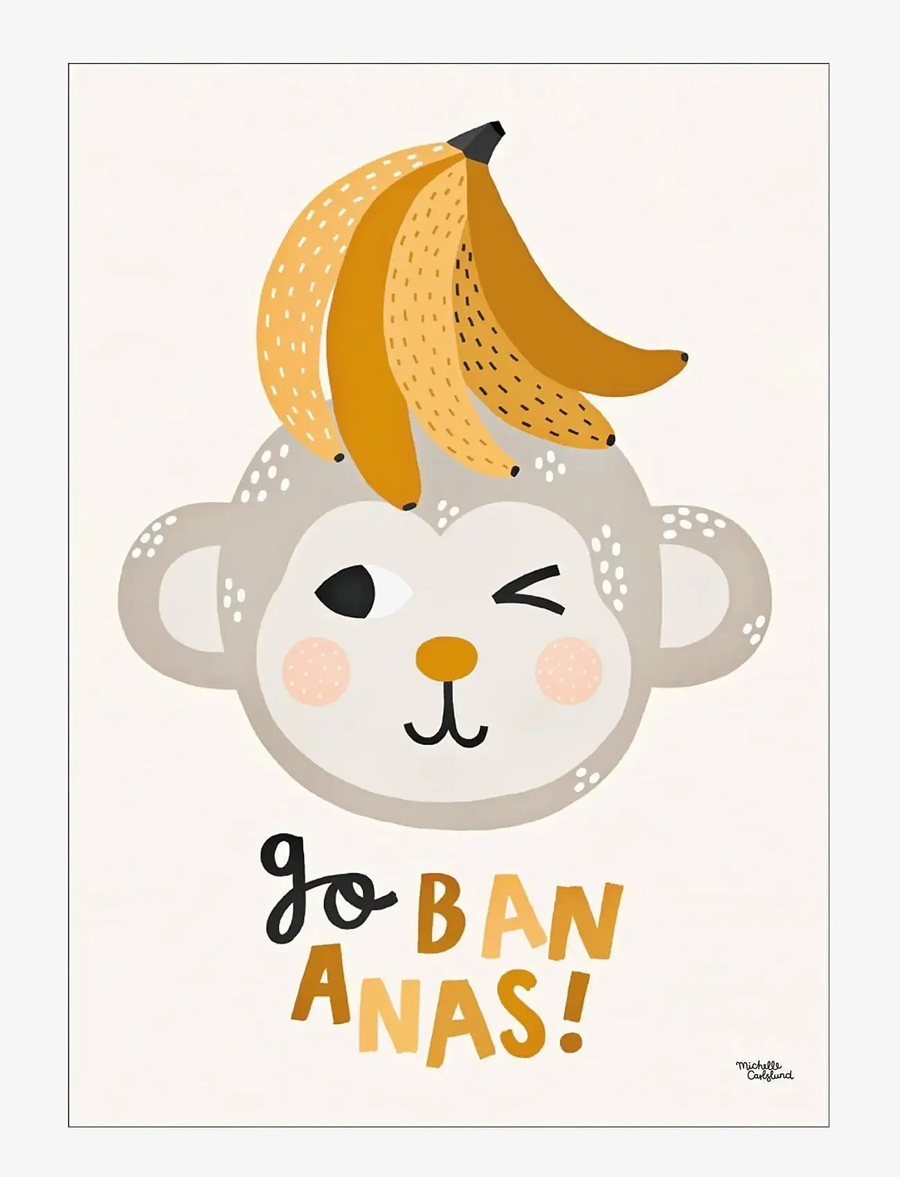 Poster & Frame - Michelle Carlslund - Kids - Go bananas - dyr - multicolor - 1