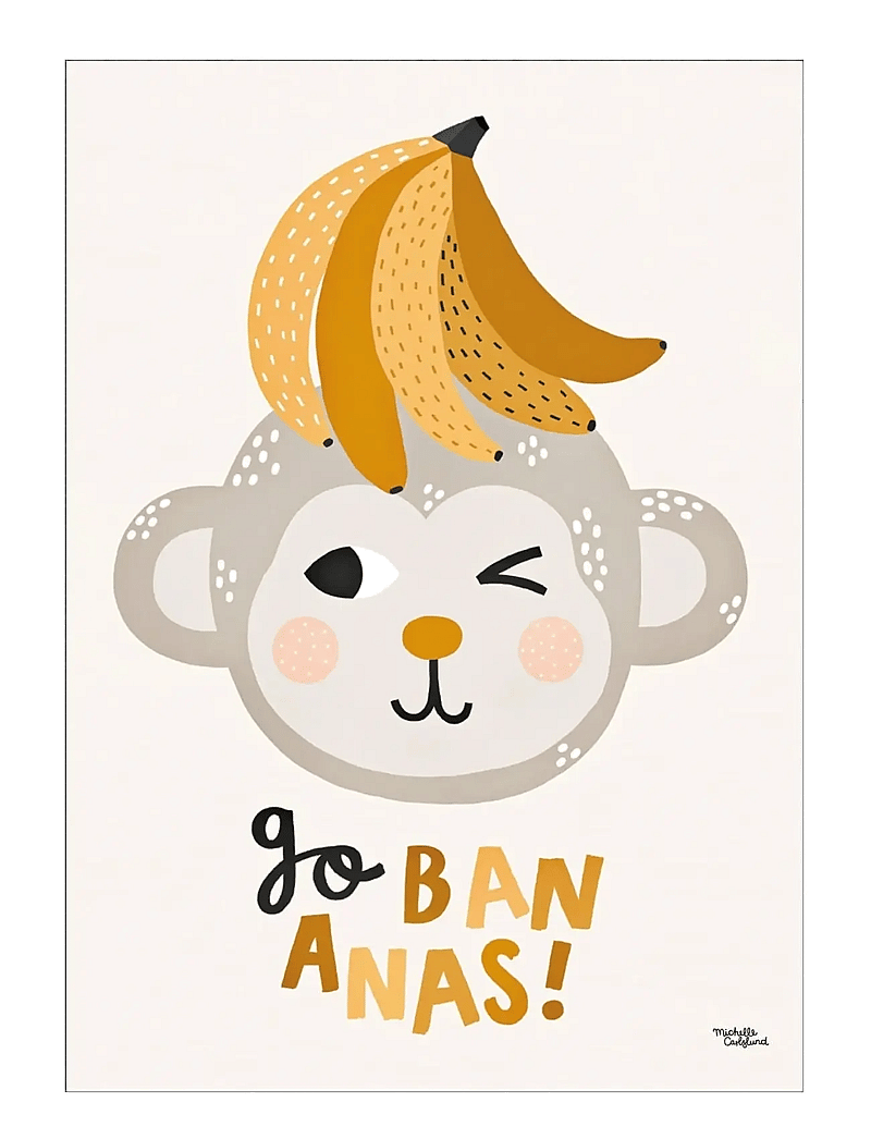 Poster & Frame - Michelle Carlslund - Kids - Go bananas - loomad - multicolor - 1