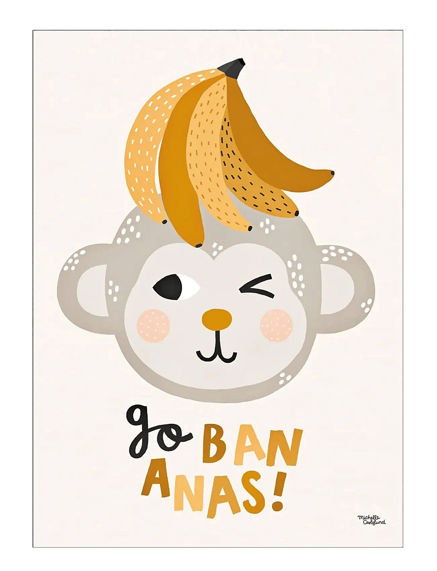 Poster & Frame - Michelle Carlslund - Kids - Go bananas - tiere - multicolor - 1