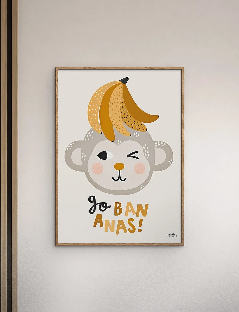 Poster & Frame - Michelle Carlslund - Kids - Go bananas - loomad - multicolor - 0