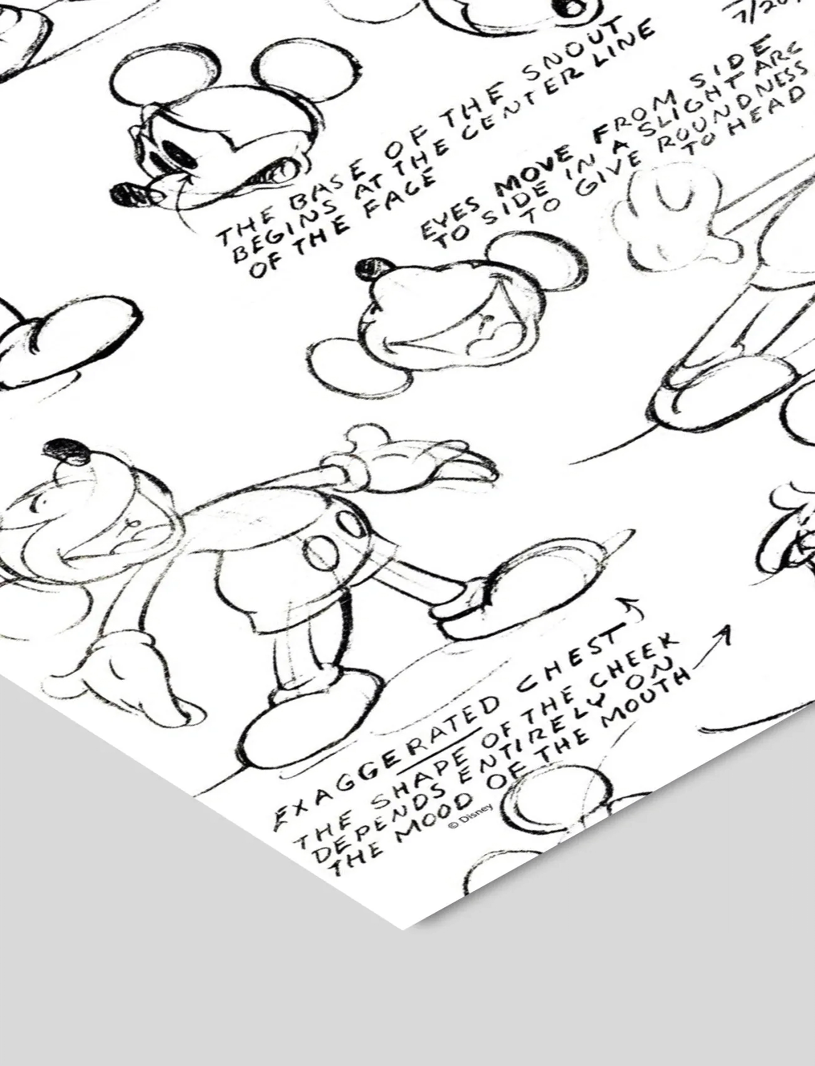 Poster & Frame - Disney - Mickey Mouse – Character Sheet 1937 - freundschaft - black - 2