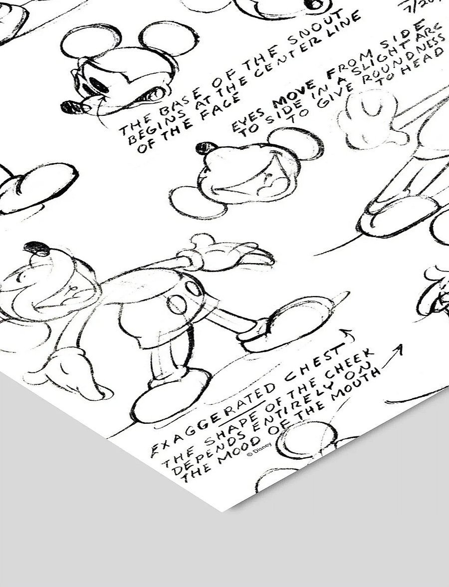 Poster & Frame - Disney - Mickey Mouse – Character Sheet 1937 - freundschaft - black - 2