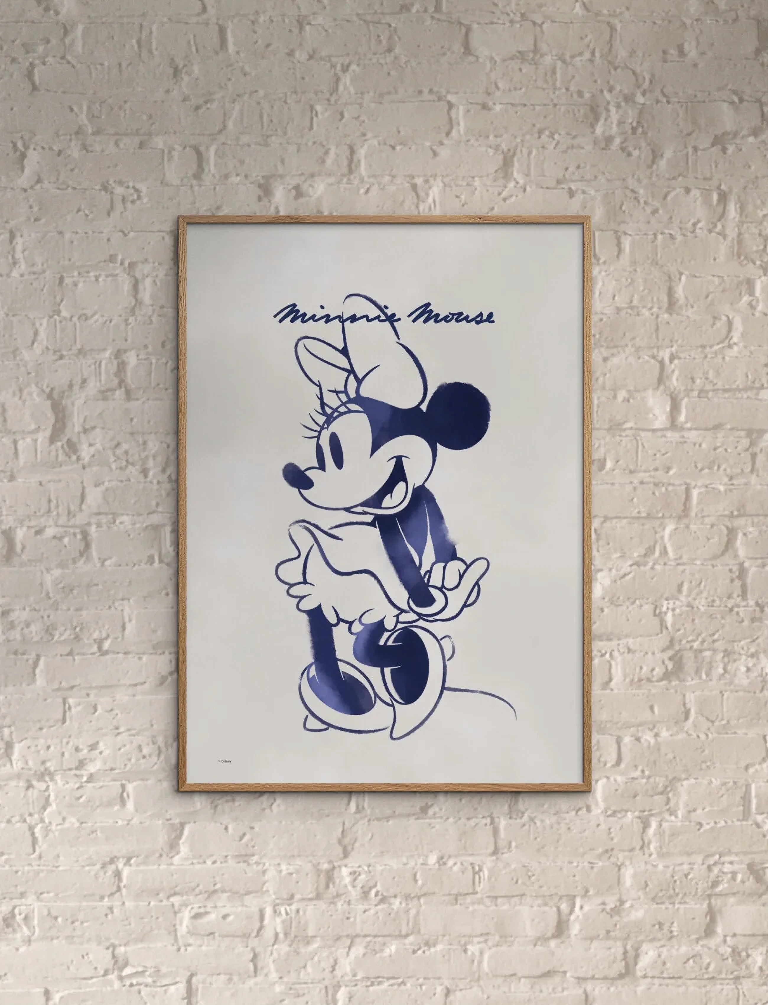 Poster & Frame Disney Minnie Mouse Blue, 50X 70 cm, Posters Frames, Blau - Posters, Kinder