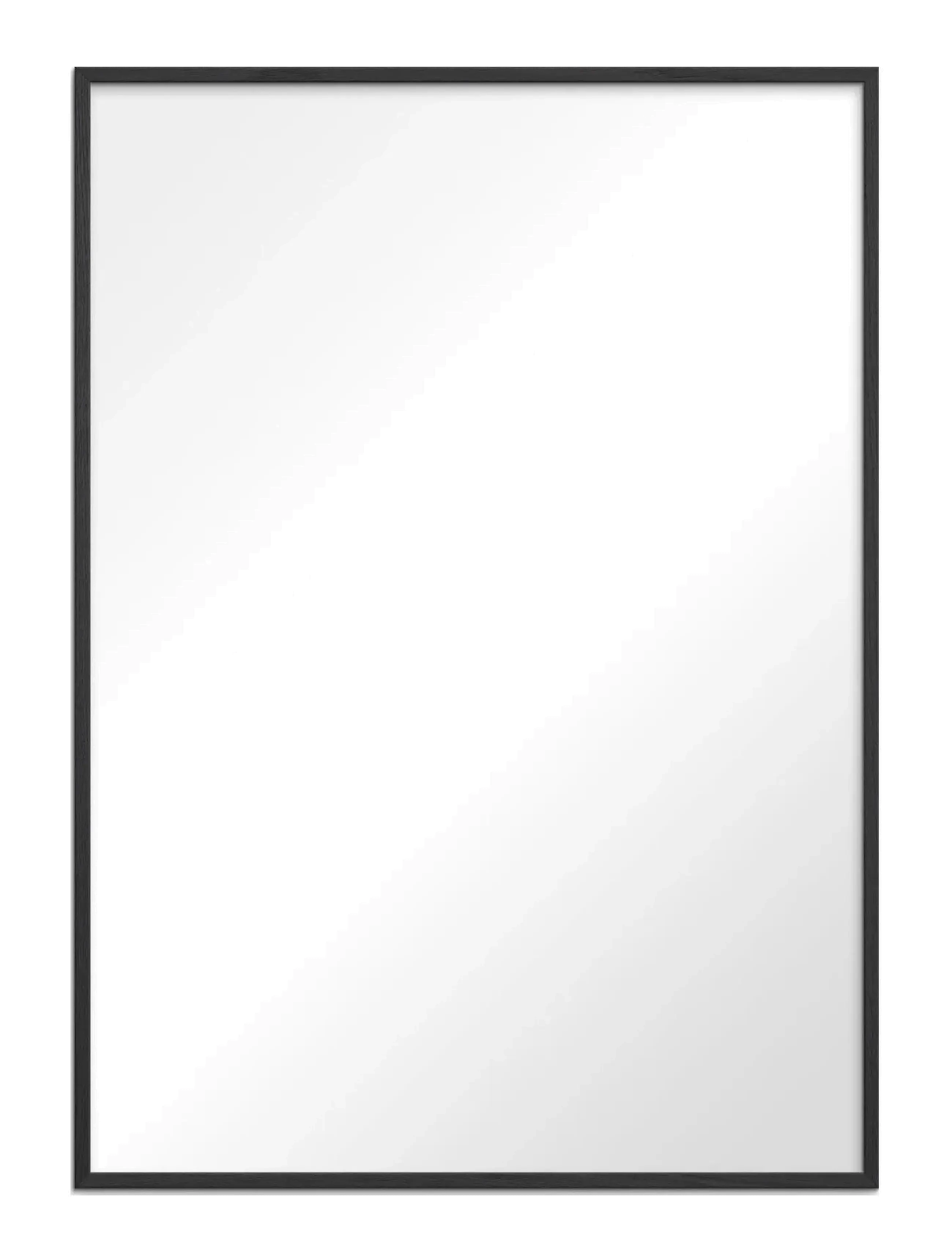 Poster & Frame Black Wood Mirror, Vægspejl, Sort, Str: 50X70CM