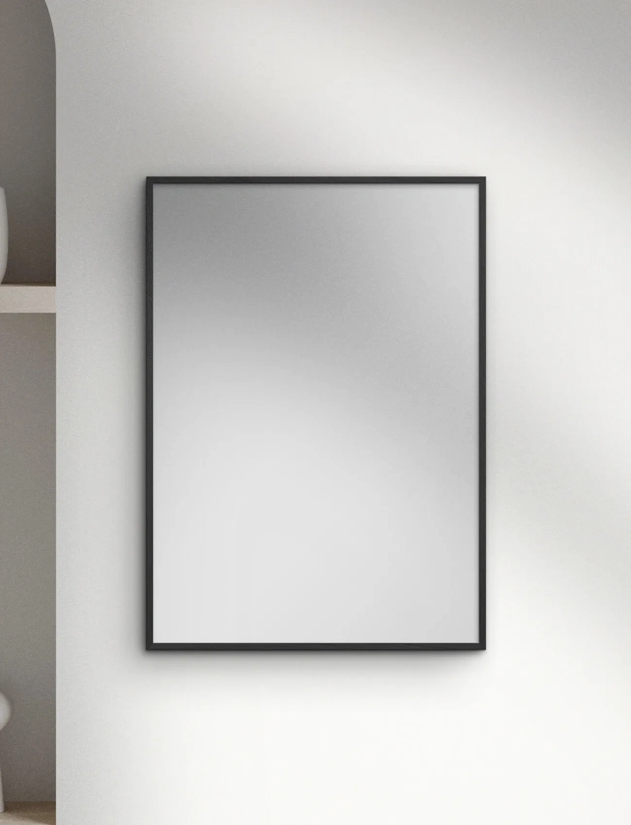 Poster & Frame Black Wood Mirror, 40X50 cm, Mirrors, Schwarz - Wall Homeware