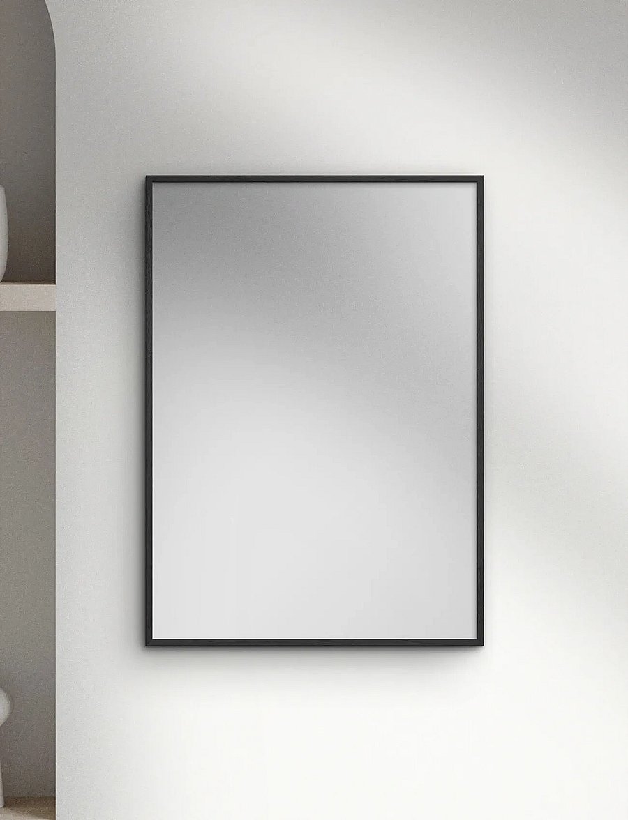 Poster & Frame - Black Wood Mirror - wandspiegel - black - 0