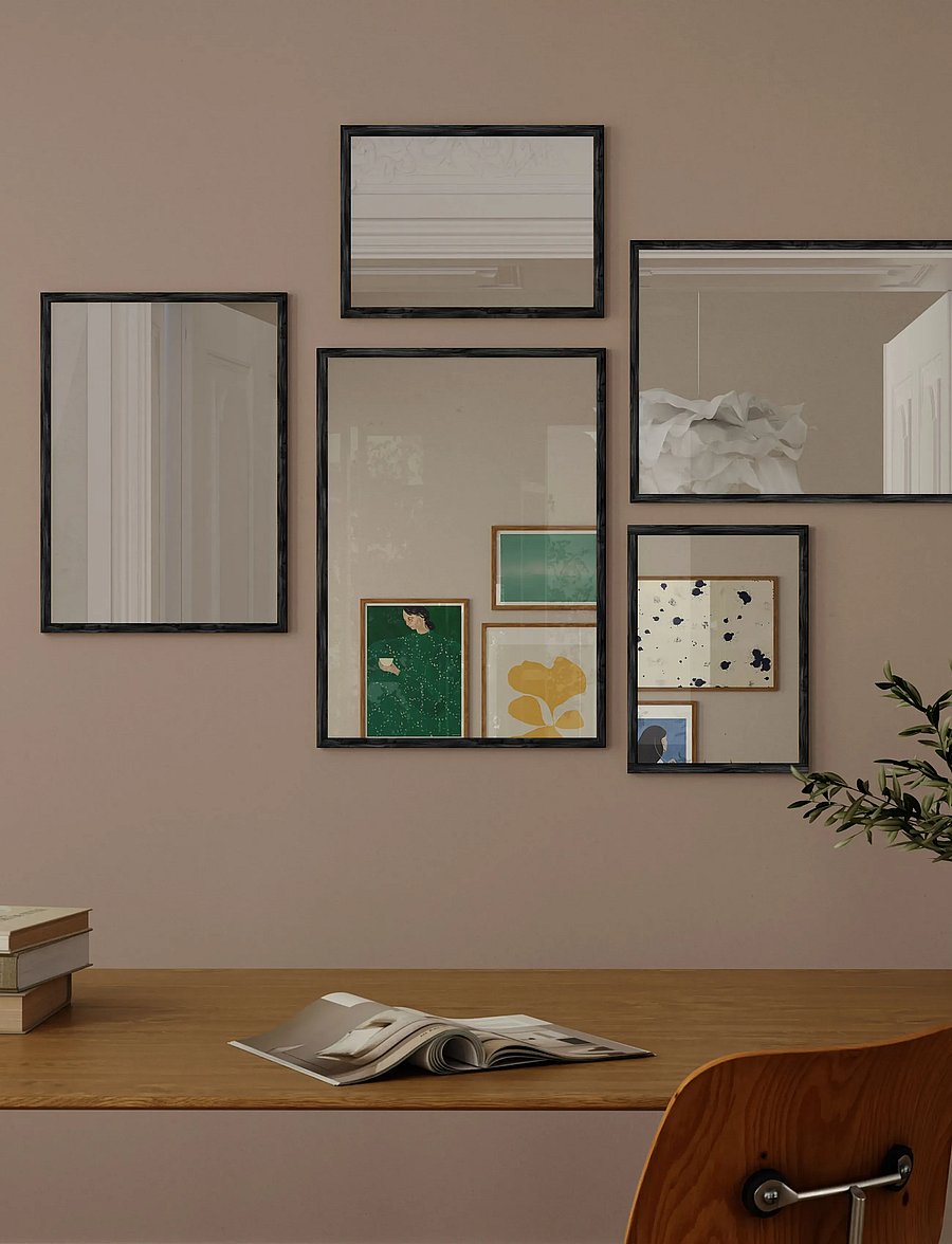 Poster & Frame - Black Wood Mirror - wandspiegel - black - 2