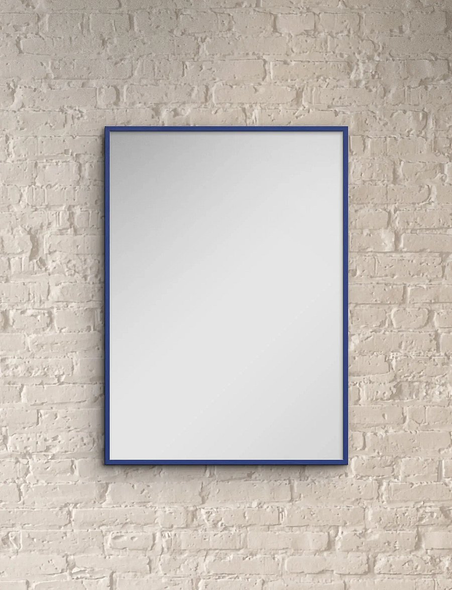 Poster & Frame - Blue Wood Mirror - wandspiegel - blue - 0