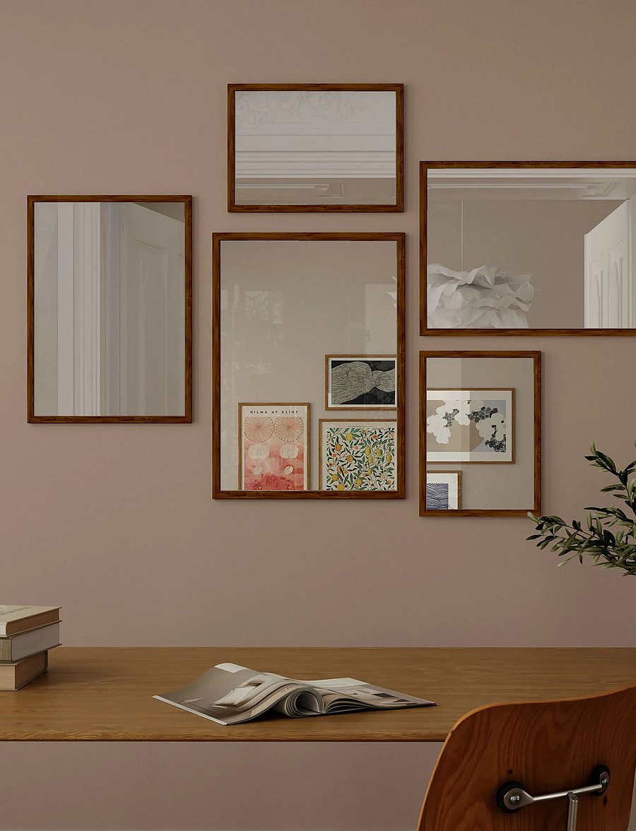 Poster & Frame - Dark Oak Mirror - seinapeeglid - dark oak - 2