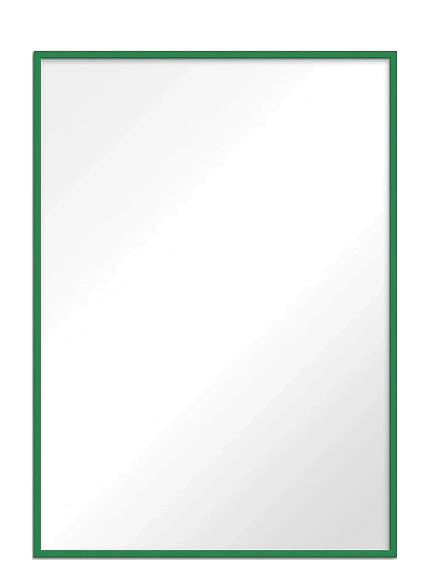 Poster & Frame - Green Wood Mirror - seinapeeglid - green - 1