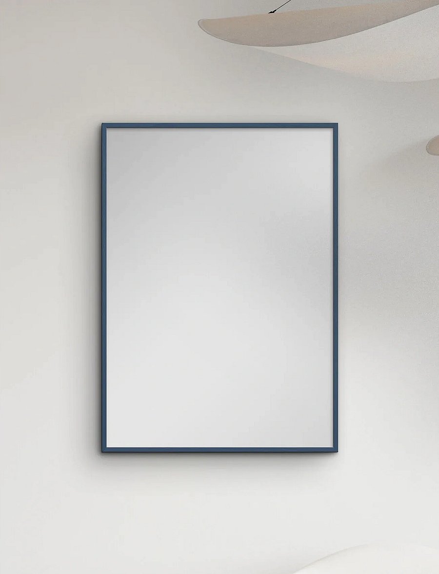 Poster & Frame - Indian Teal Wood Mirror - seinapeeglid - indian teal - 0