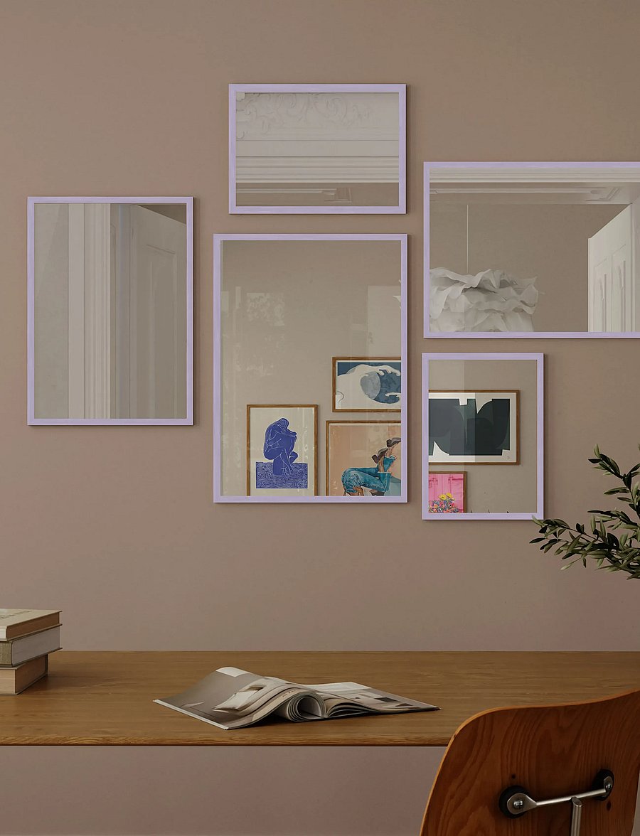 Poster & Frame - Lilac Wood Mirror - wandspiegel - lilac - 2