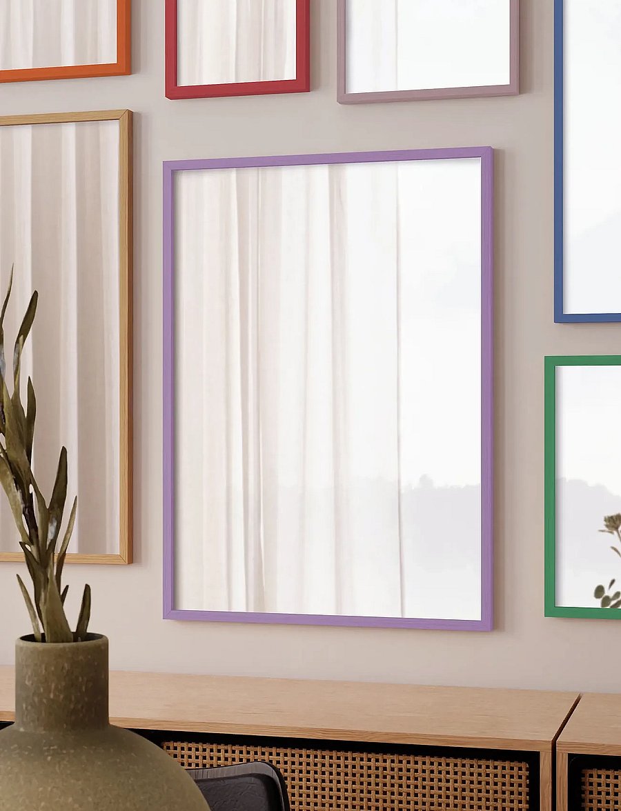 Poster & Frame - Lilac Wood Mirror - seinapeeglid - lilac - 3