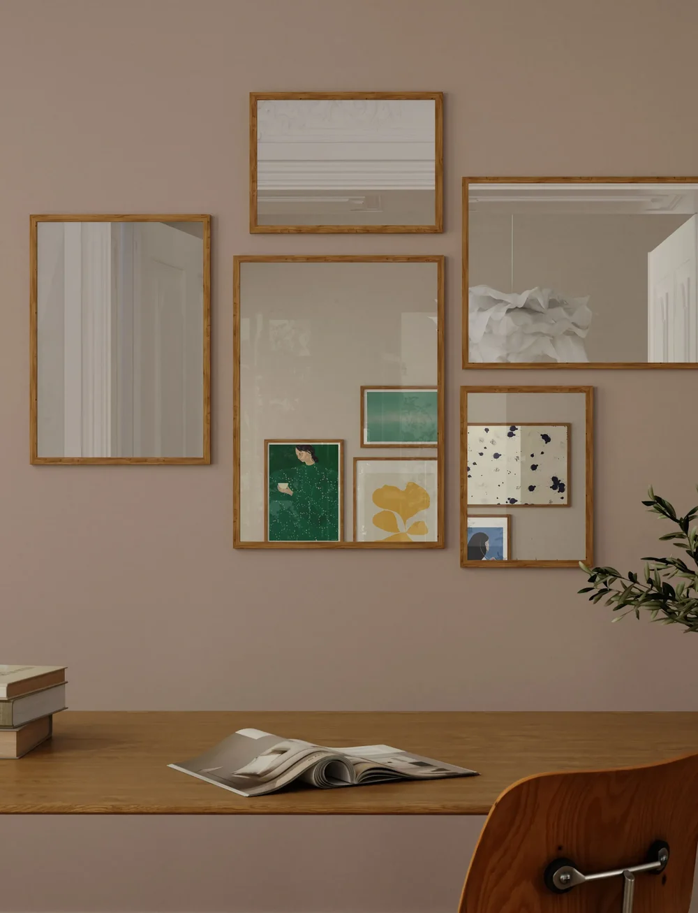 Poster & Frame - Nature Oak Mirror - nach preis einkaufen - oak - 2