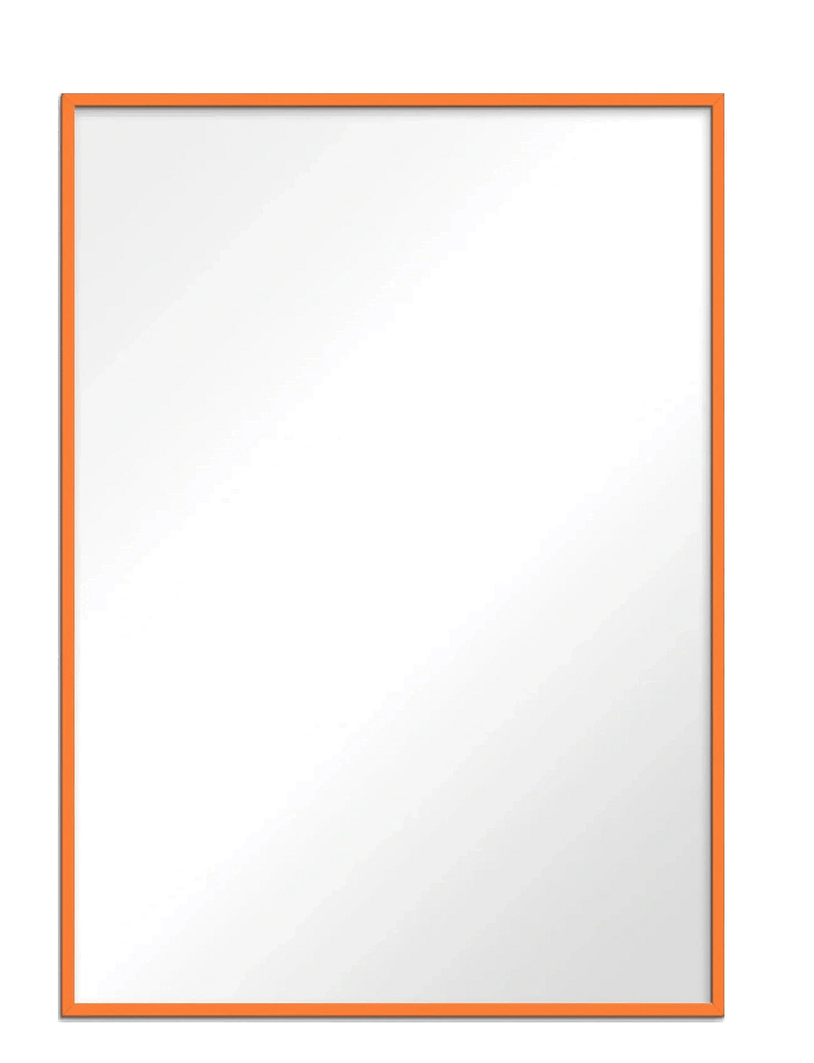 Poster & Frame - Orange Wood Mirror - seinapeeglid - orange - 1