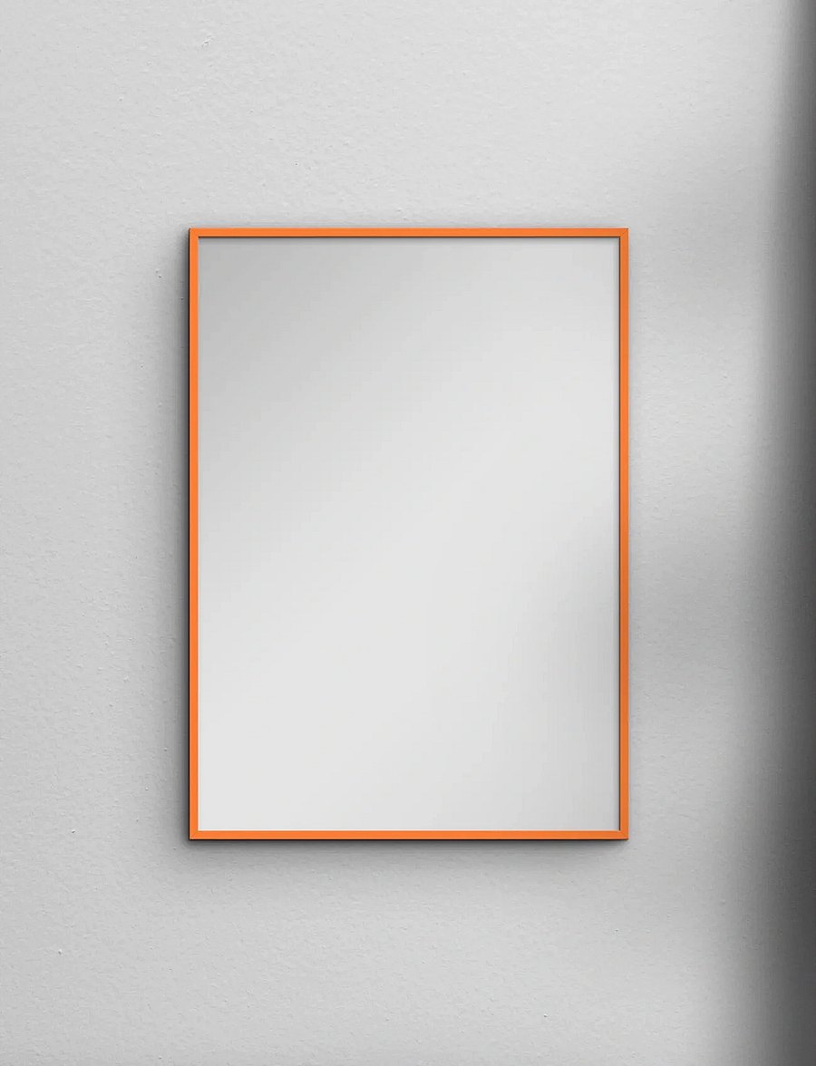 Poster & Frame - Orange Wood Mirror - wandspiegel - orange - 0
