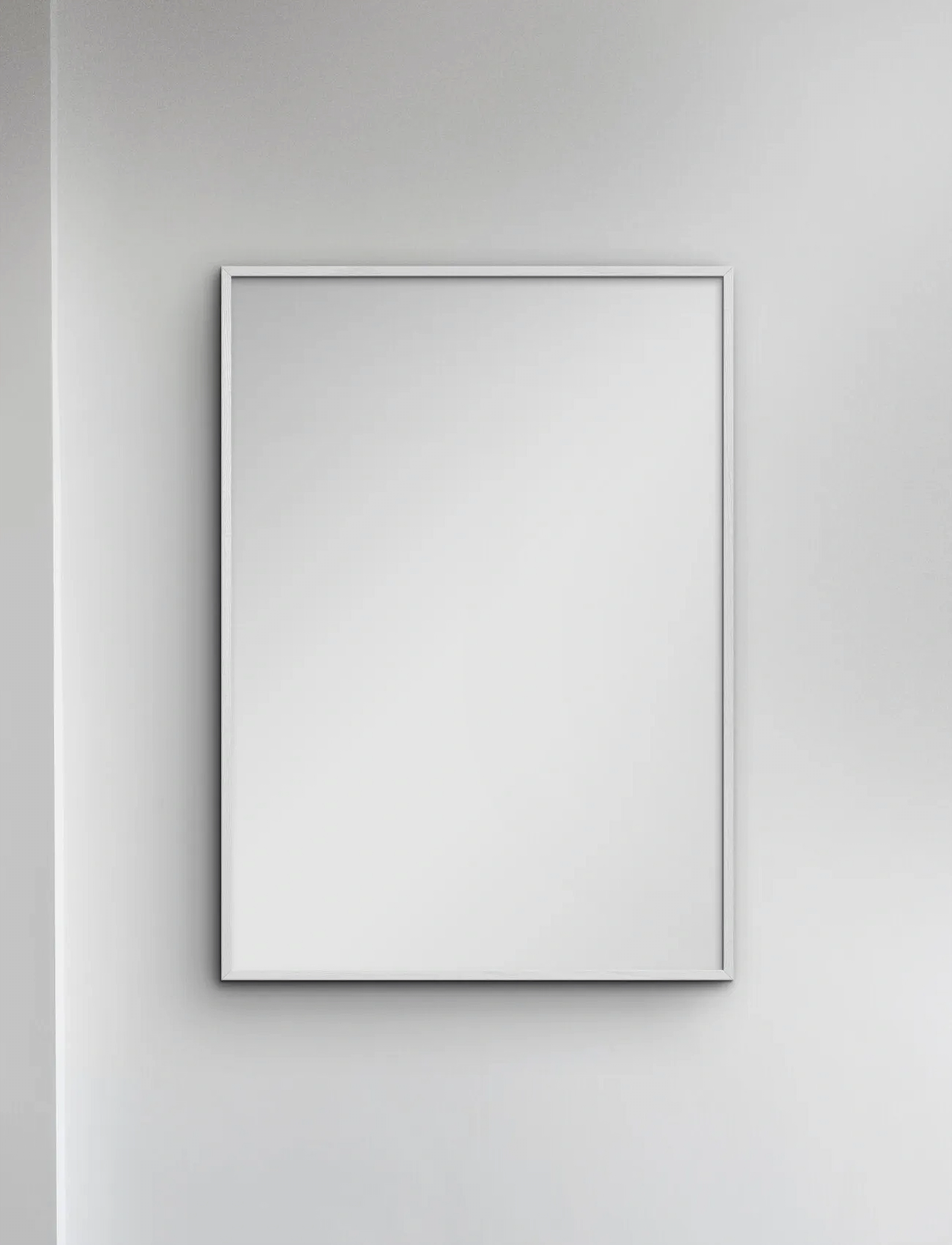 Poster & Frame White Wood Mirror, 70X100 cm, Mirrors, Weiß - Wall Homeware