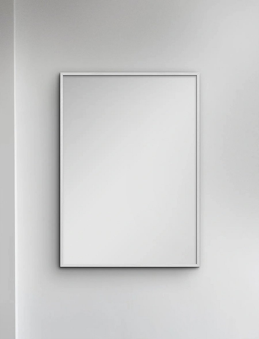 Poster & Frame - White Wood Mirror - seinapeeglid - white - 0