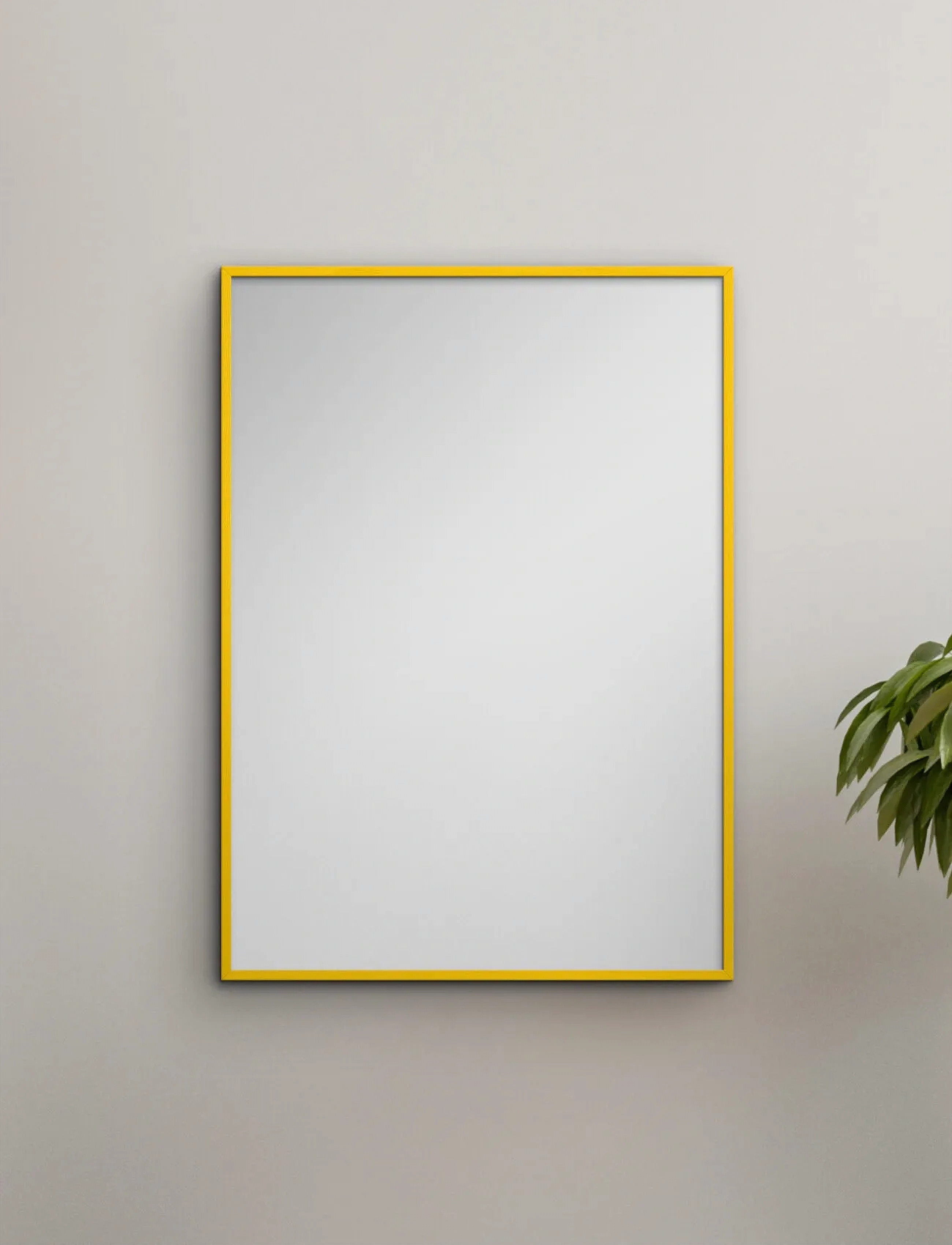Poster & Frame Yellow Wood Mirror, 30X40 cm, Mirrors, Gelb - Wall Homeware