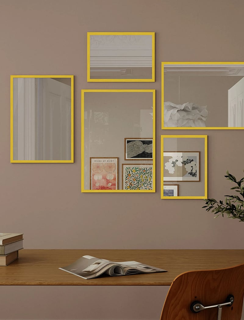 Poster & Frame - Yellow Wood Mirror - seinapeeglid - yellow - 2