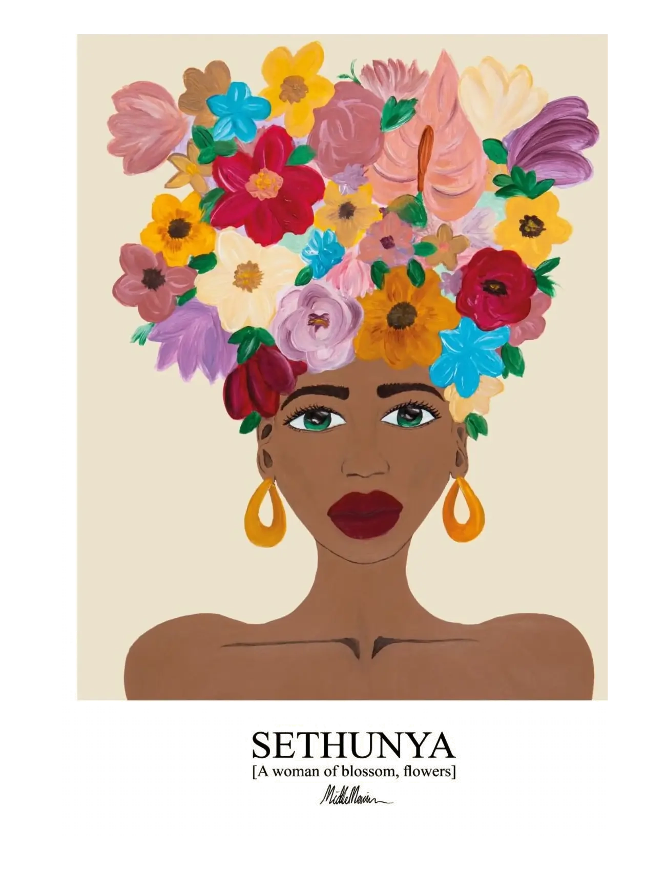 Poster & Frame Sethunya - warm - Vis alt - MULTI-COLOURED / multi