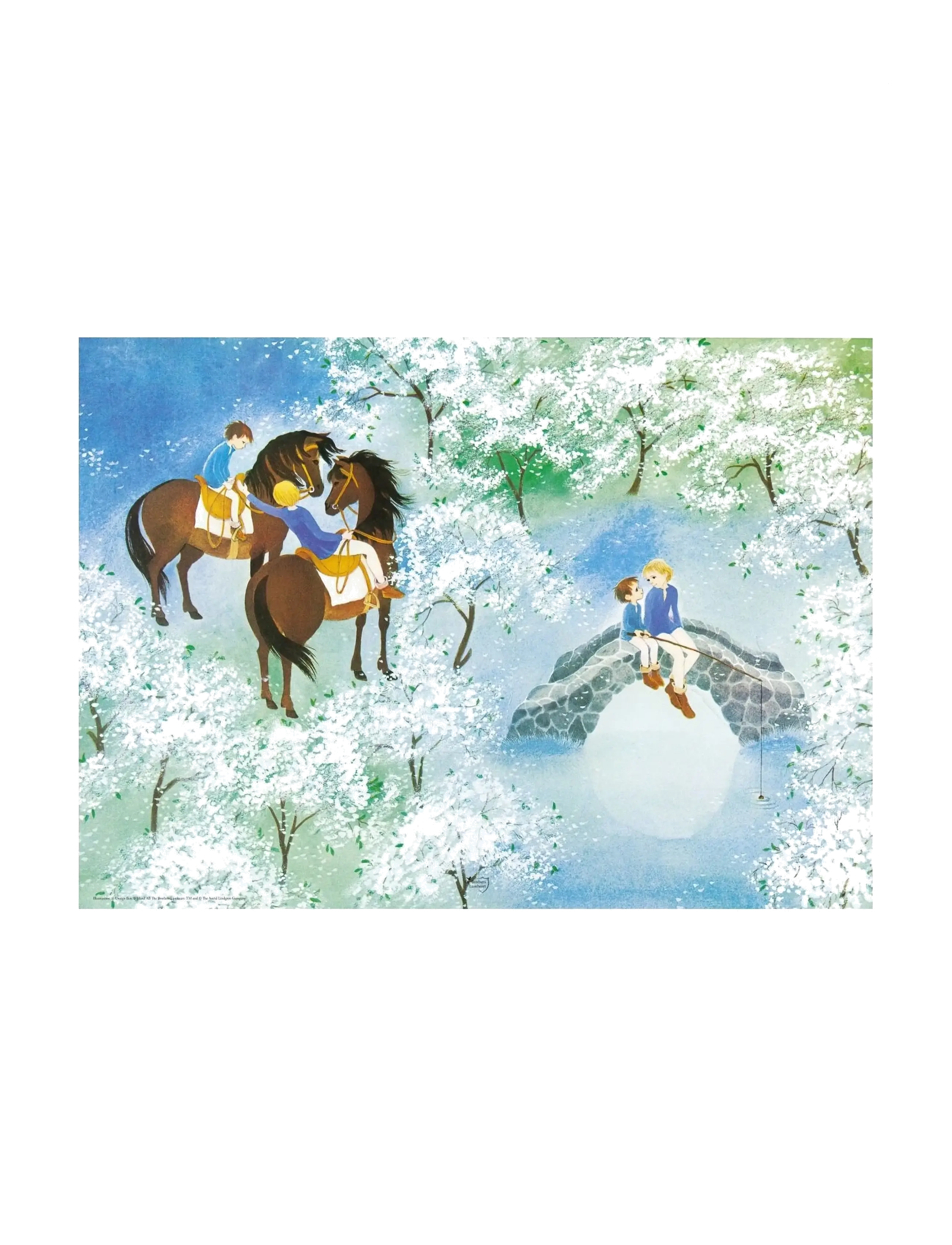Poster & Frame Astrid Lindgren Nangijala The Borthers Lionheart, 50X70 cm, Posters Frames, Mehrfarbig/gemustert - Posters, Kinder