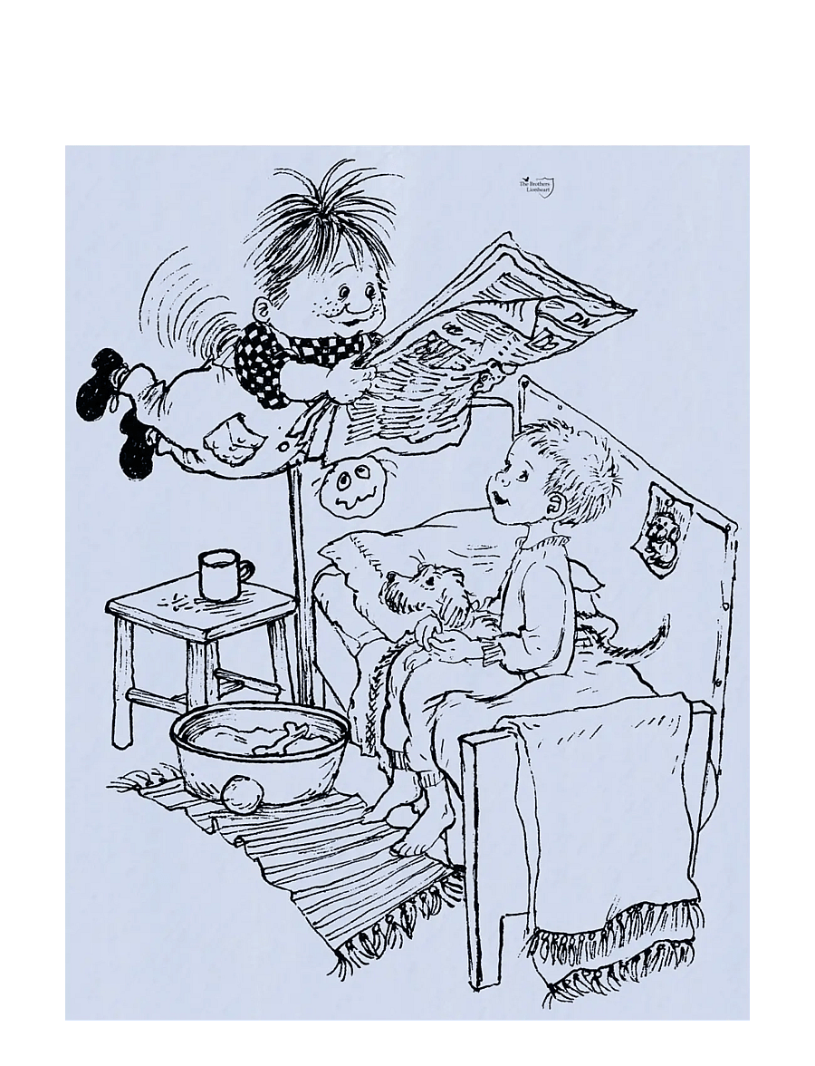Poster & Frame - Astrid Lindgren - Newspaper - Karlsson on the Roof - pasakas - lilac - 1