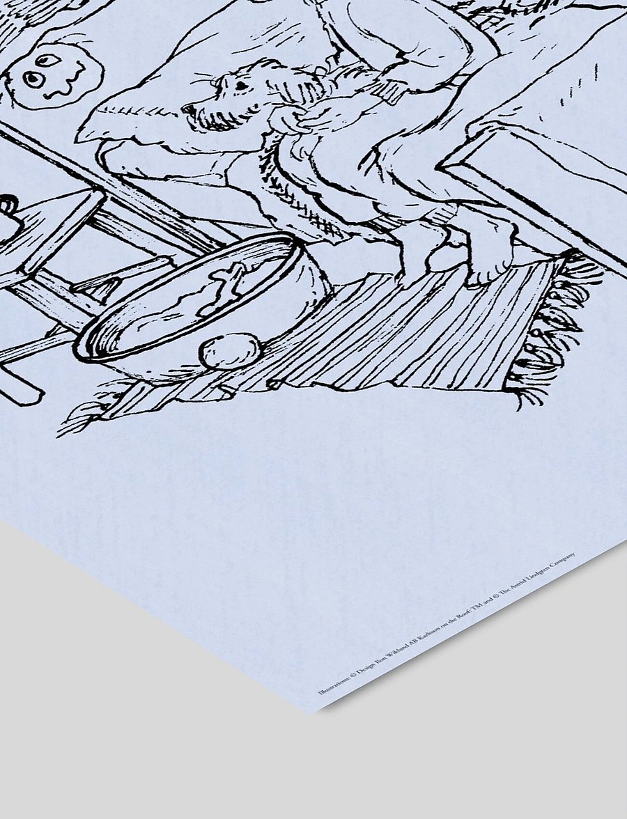 Poster & Frame - Astrid Lindgren - Newspaper - Karlsson on the Roof - pasakas - lilac - 2