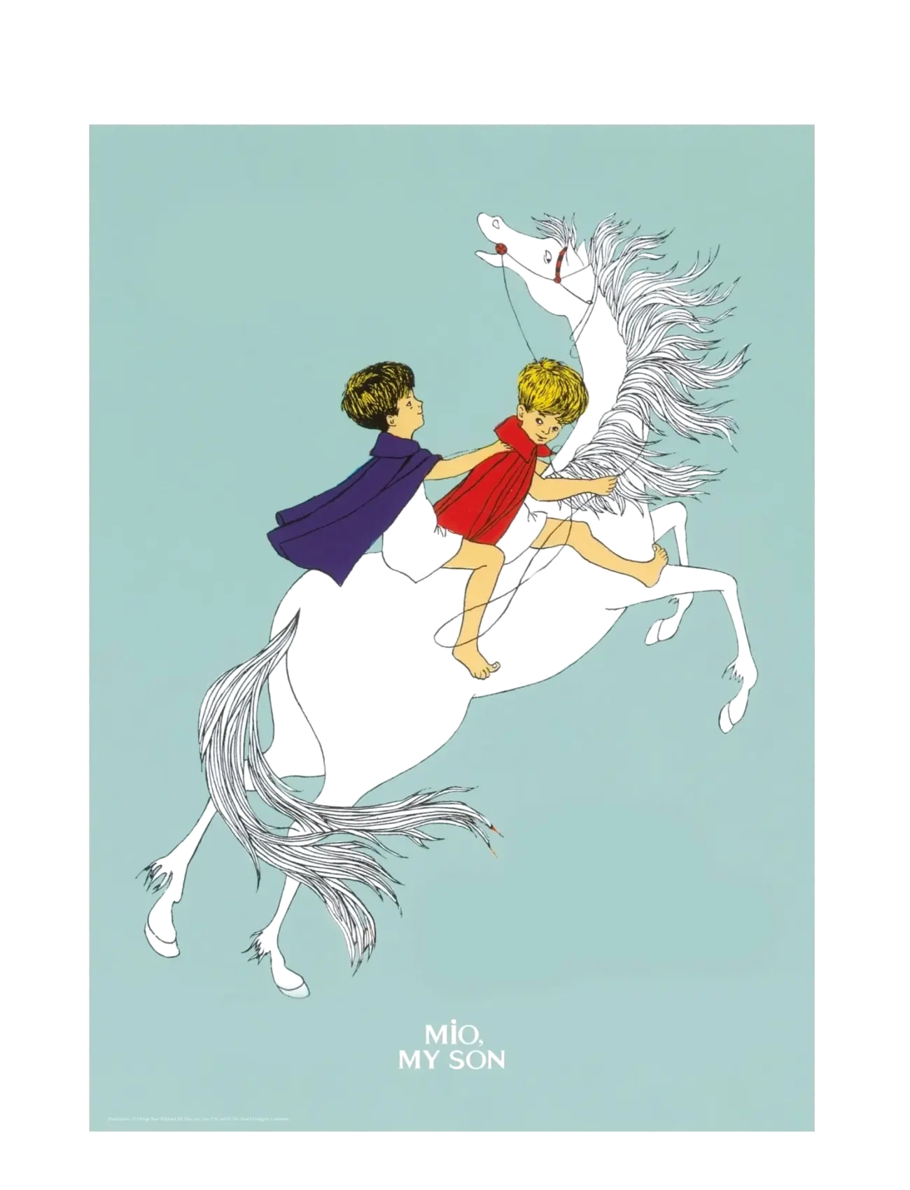 Poster & Frame Astrid Lindgren On Horse Back Mio My Son, 50X70 cm, Posters Frames, Mehrfarbig/gemustert - Posters, Kinder