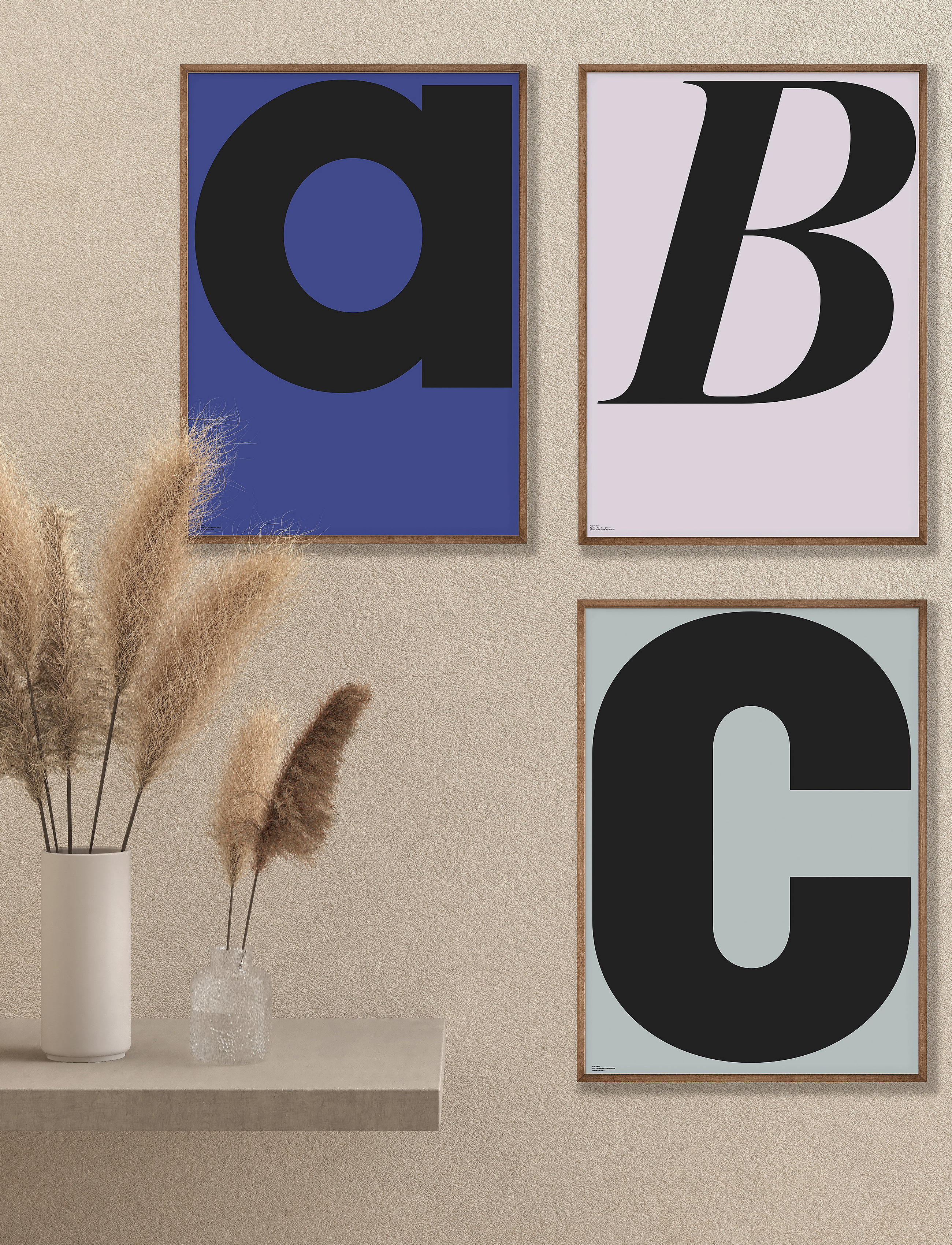 Poster & Frame Abcd-B, 42X29.7 cm, Multi/patterned, Plakater > Sort Og Hvid, Unisex