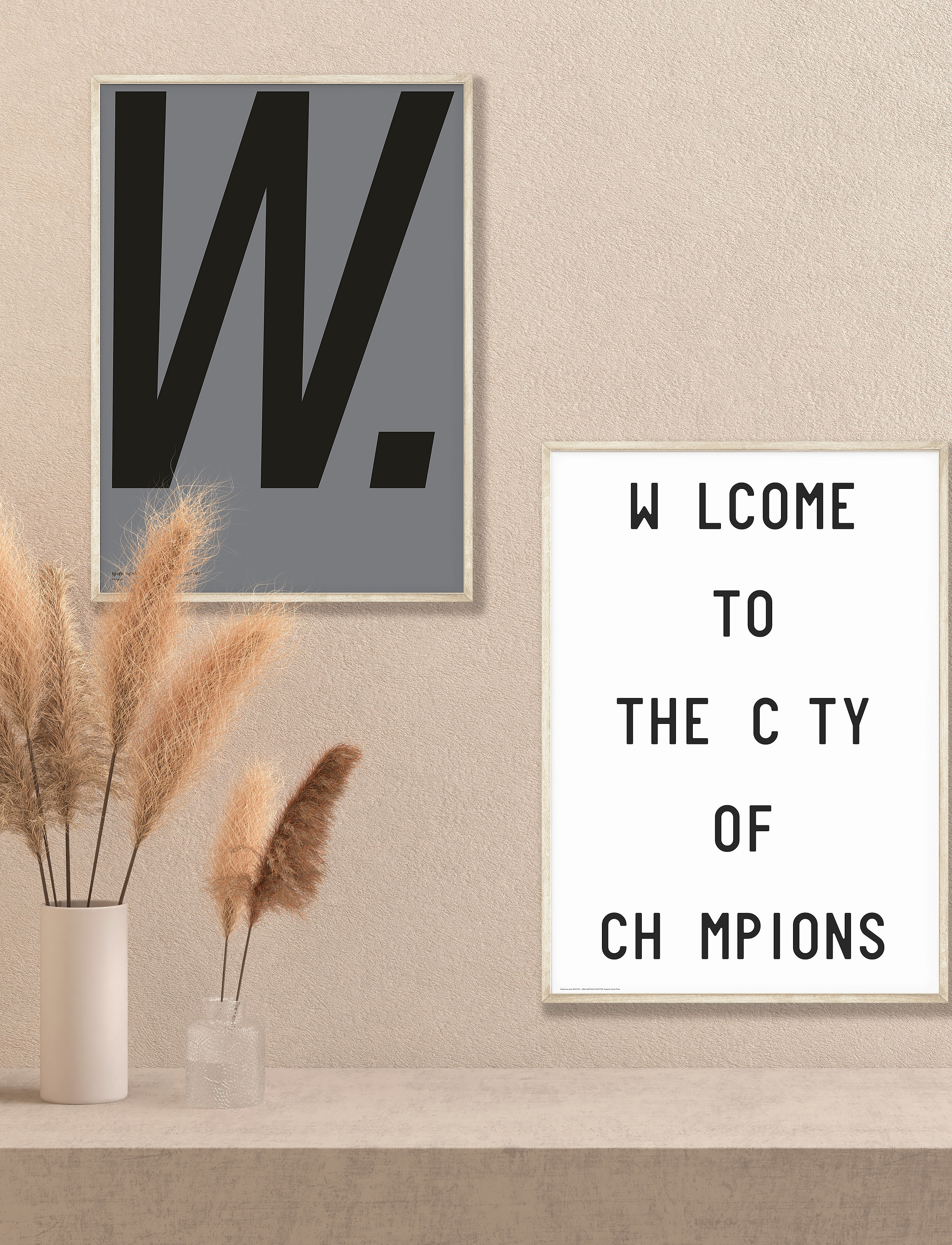 Poster & Frame Berlingske-W, 70X100 cm, Posters, Grau - Black White, Homeware