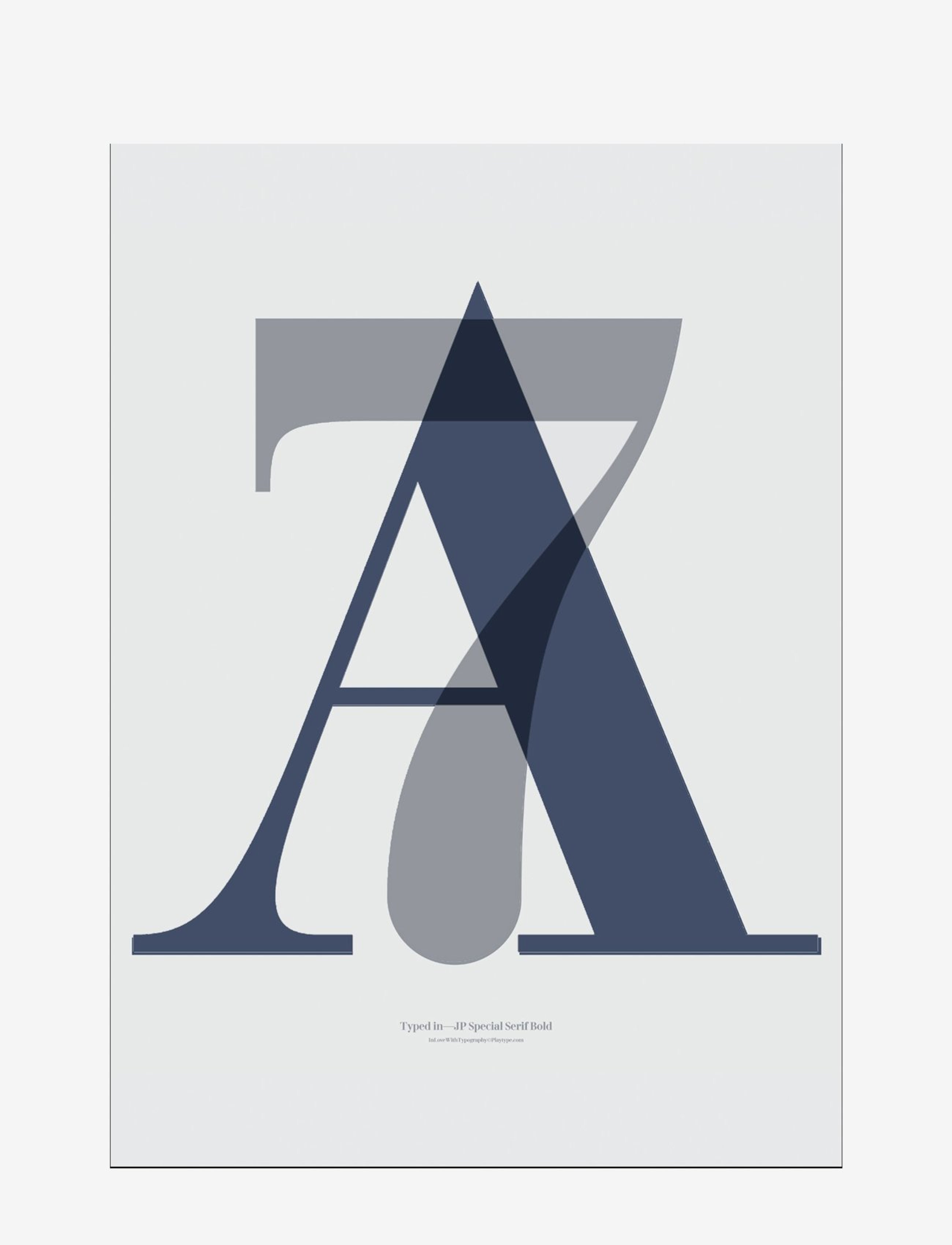 Poster & Frame Ilwt-A7-Blue, Illustrations, Grå, Str: 70X100CM