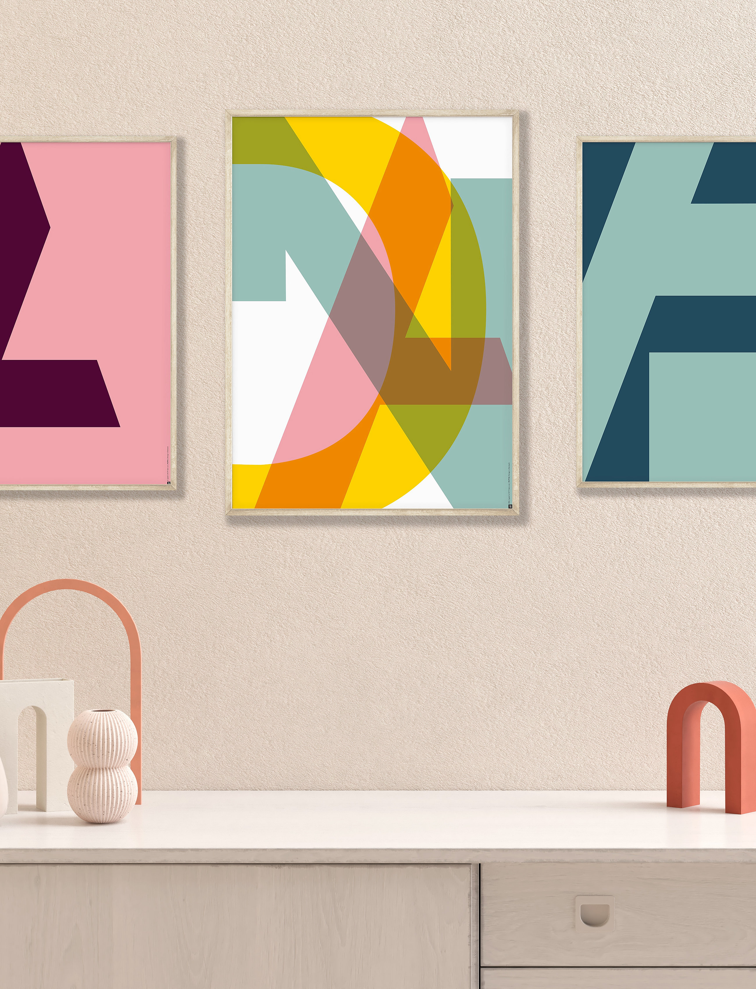 Poster & Frame Playful-Cut-Cut-F, 70X100 cm, Posters, Blau - Illustrations, Homeware