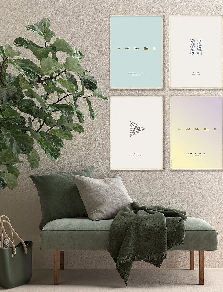 Poster & Frame - simple-living-control-panel-yellow - illustrationen - multi-colored - 0