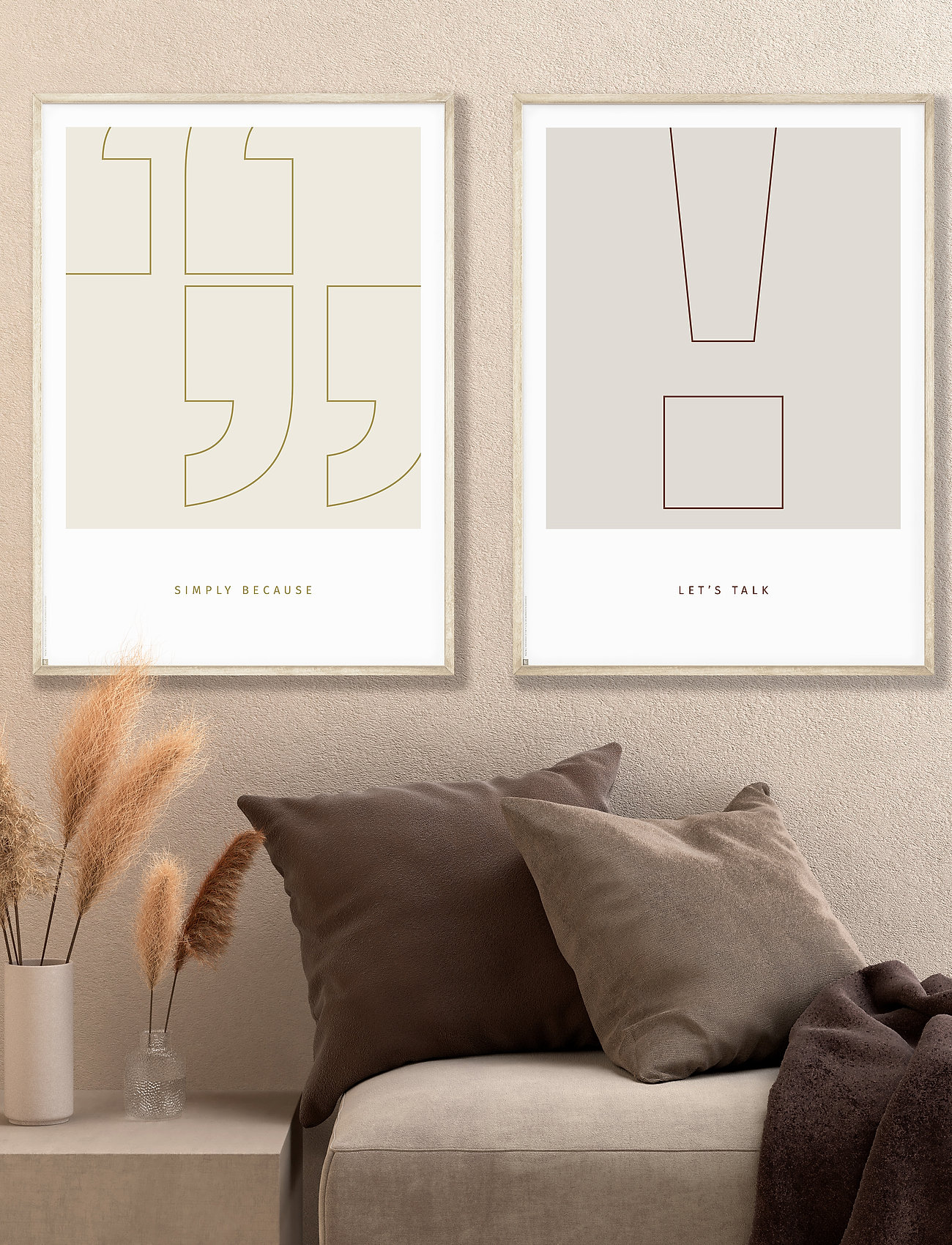 Poster & Frame - simple-living-lets-talk-outline-1 - laagste prijzen - multi-colored - 1
