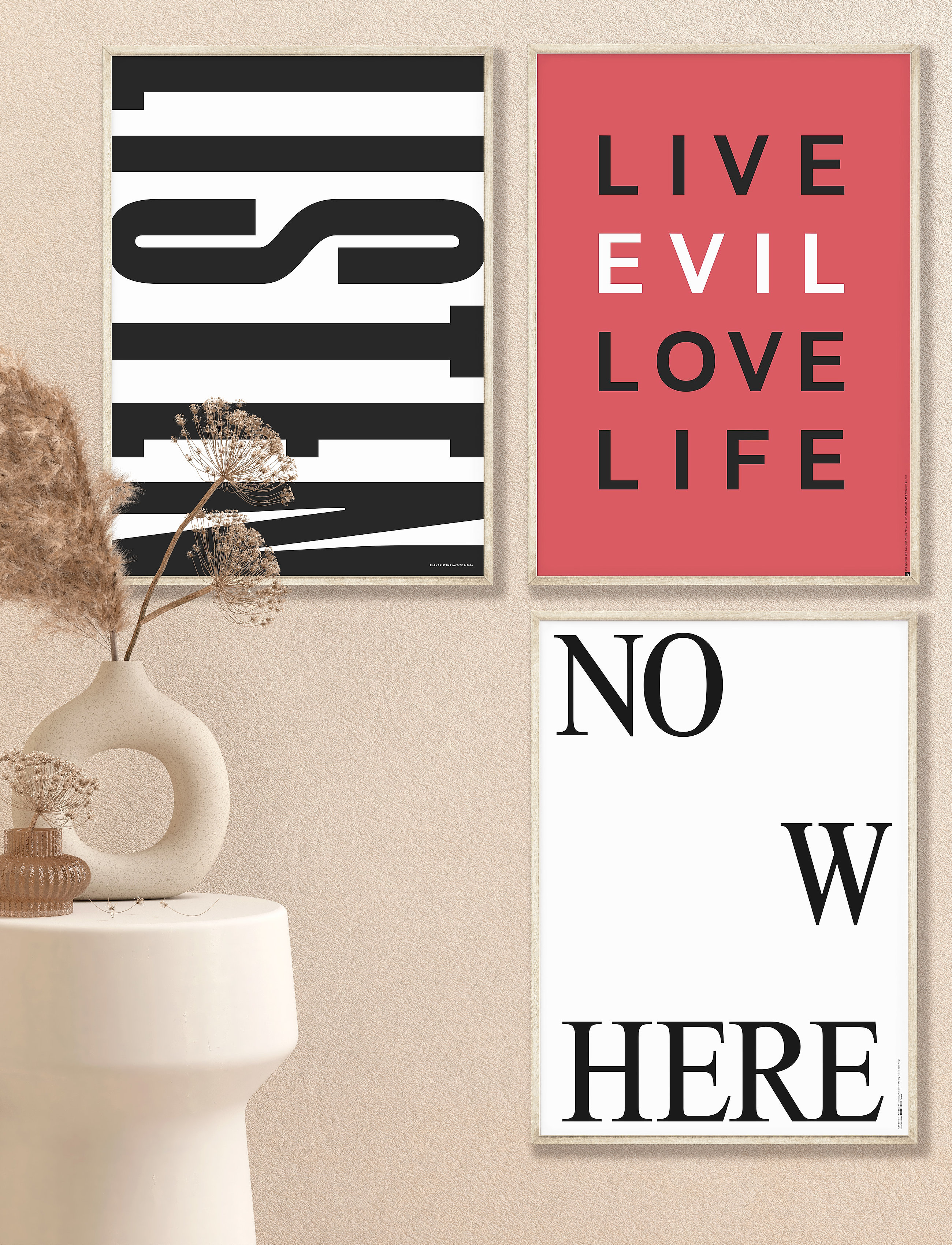 Poster & Frame St-Live-Evil-Love-Life, 70X100 cm, Posters, Mehrfarbig/gemustert - Illustrations, Homeware
