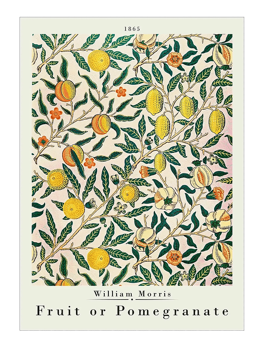 Poster & Frame - William Morris - Pomegranate - botanik - multi - 1