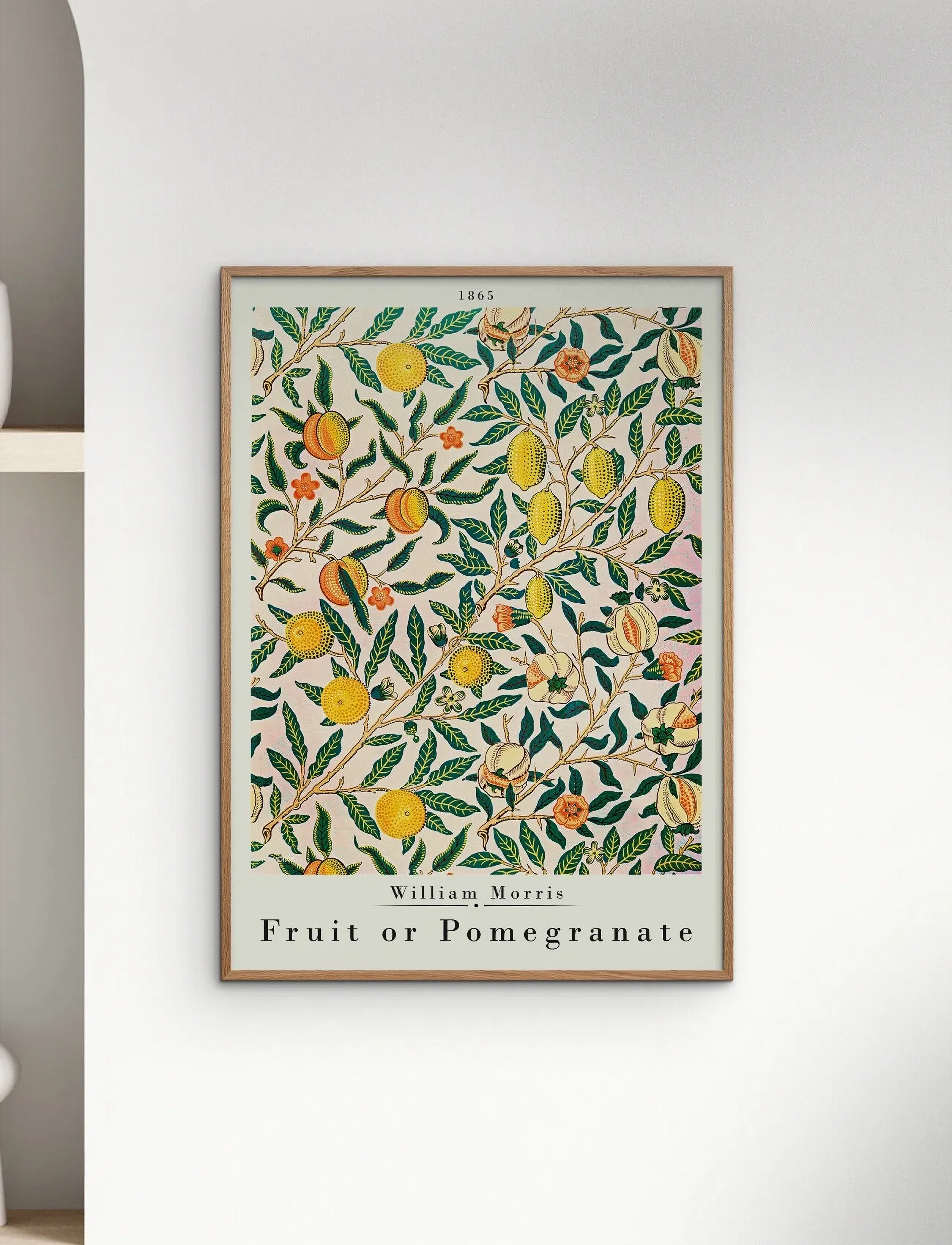 Poster & Frame William Morris Pomegranate, 50X70 cm, Posters, Grün - Botanical, Homeware