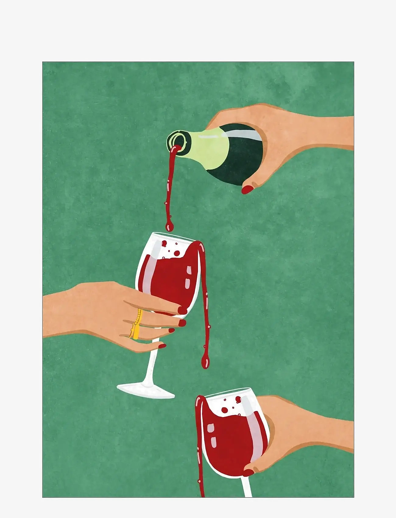 Poster & Frame - Raissa Oltmanns - Cheers Girls - myndskreytingar - green - 1
