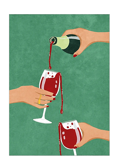Poster & Frame Raissa Oltmanns - Cheers Girls - Posters & Frames - GREEN / green