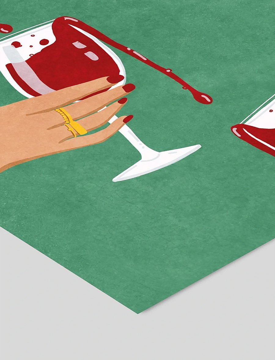 Poster & Frame - Raissa Oltmanns - Cheers Girls - illustratsioonid - green - 2