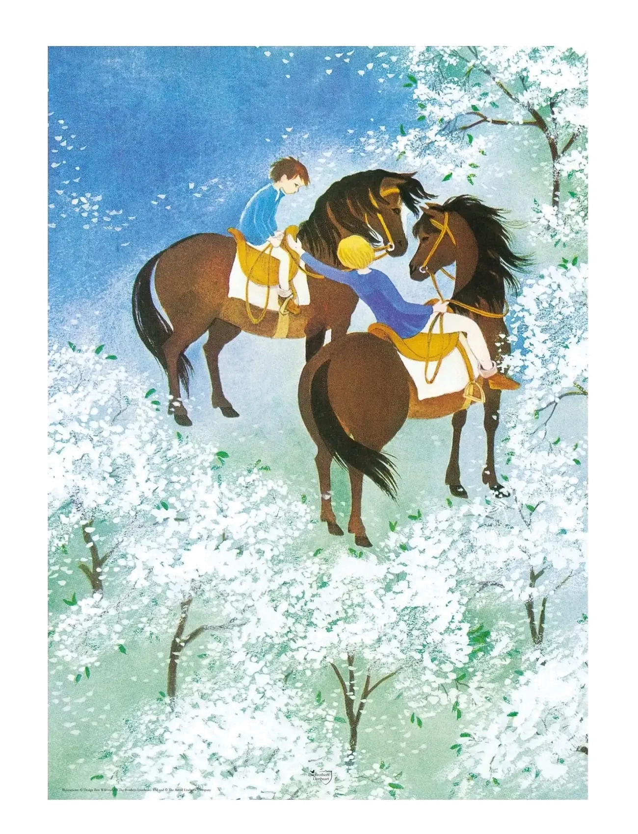Poster & Frame Astrid Lindgren Riding The Brothers Lionheart, 50X70 cm, Posters Frames, Mehrfarbig/gemustert - Posters, Kinder