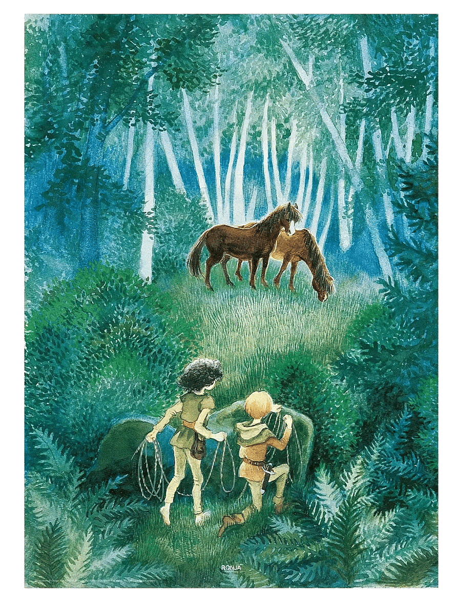 Poster & Frame - Astrid Lindgren - Horses In The Woods - sagor - blue - 1