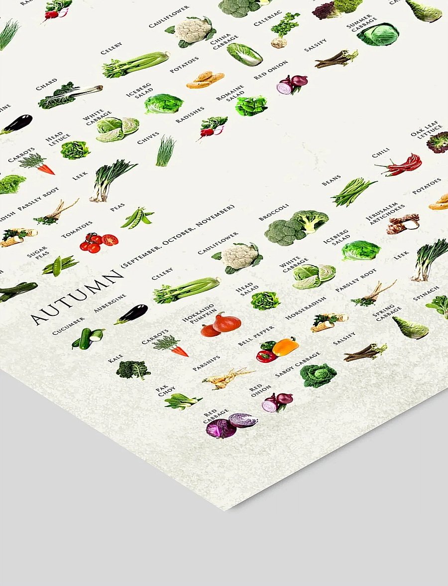 Poster & Frame - Simon Holst - Sæsonens vegetables - toit - multi - 2