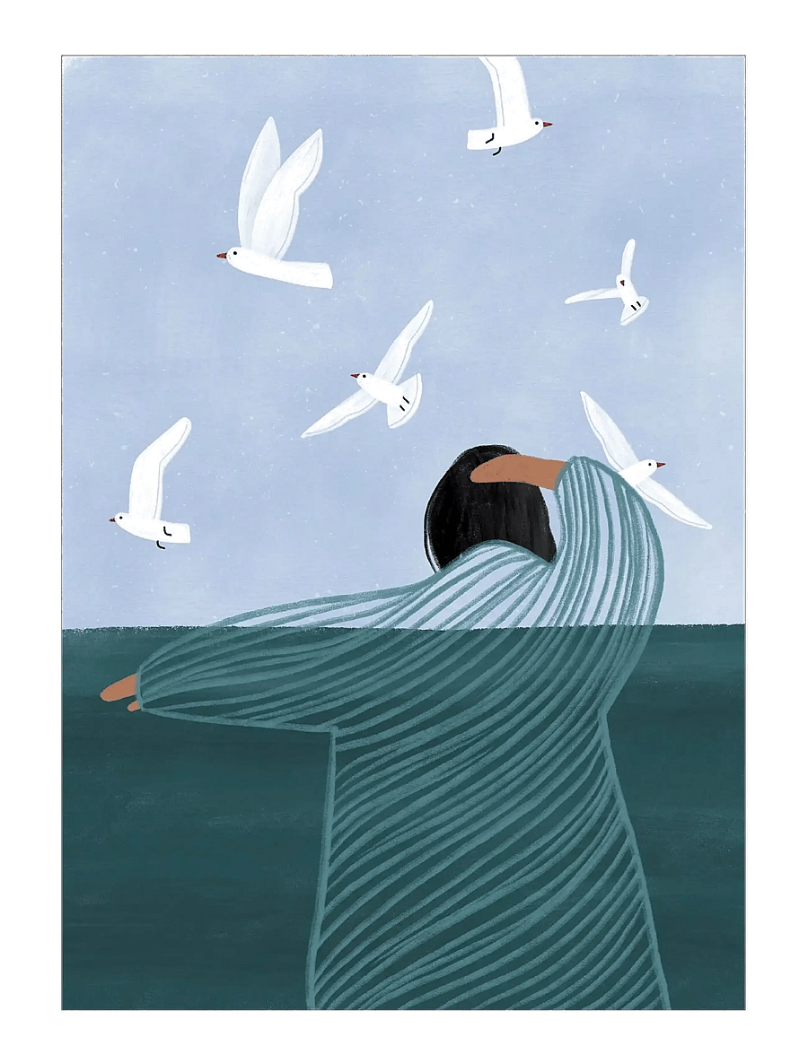 Poster & Frame - Bea Muller - Seaside - illustratsioonid - blue - 1