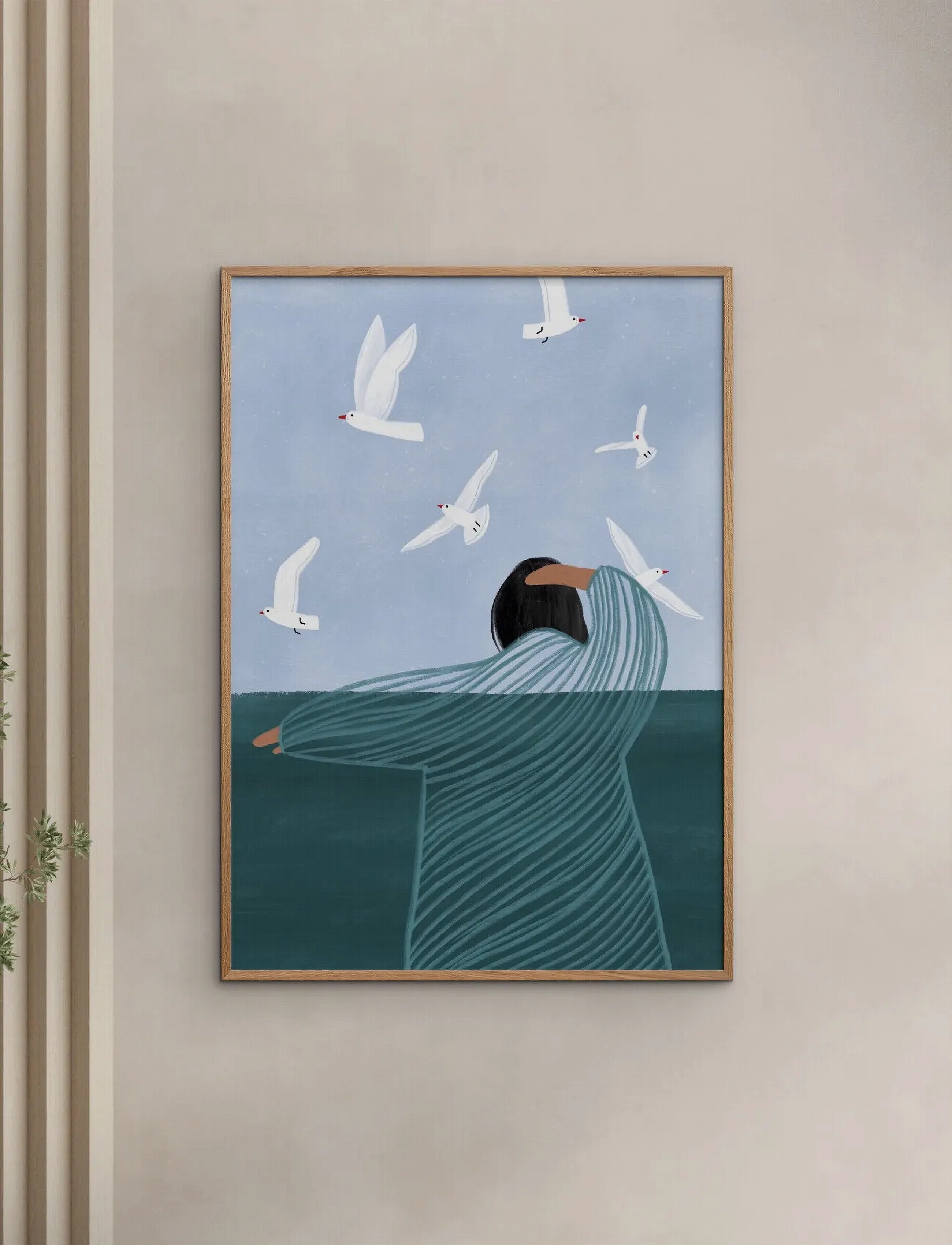 Poster & Frame Bea Muller Seaside, 50X70 cm, Posters, Blau - Illustrations, Homeware